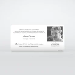 Carte Remerciement Décès^Planet cards Photo et cadre gris