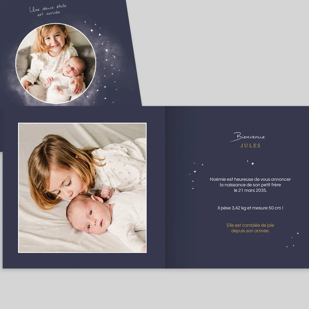 Faire-part Naissance Garçon^Planet cards Photo et Cosmos
