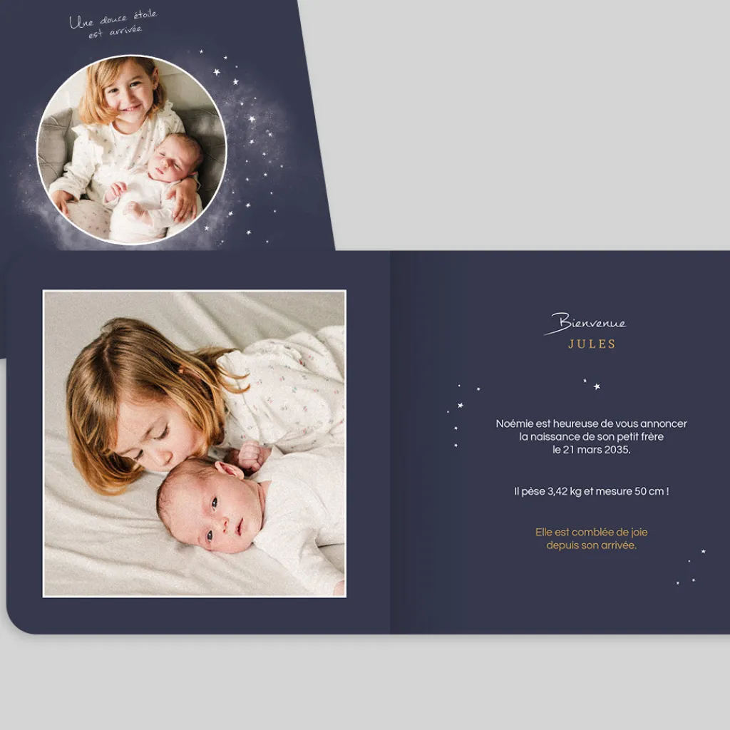 Faire-part Naissance Garçon^Planet cards Photo et Cosmos