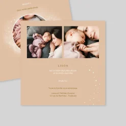 Carte Remerciement Naissance Fille^Planet cards Photo et Cosmos Fille