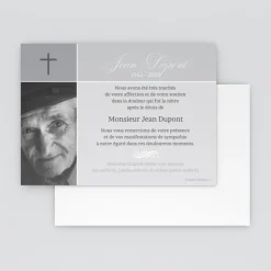 Carte Remerciement Décès^Planet cards Photo et croix