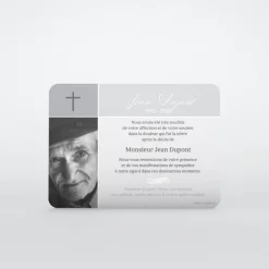 Carte Remerciement Décès^Planet cards Photo et croix