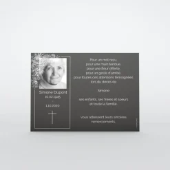 Carte Remerciement Décès^Planet cards Photo et feuillage