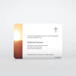 Carte Remerciement Décès^Planet cards Photo et feuillage