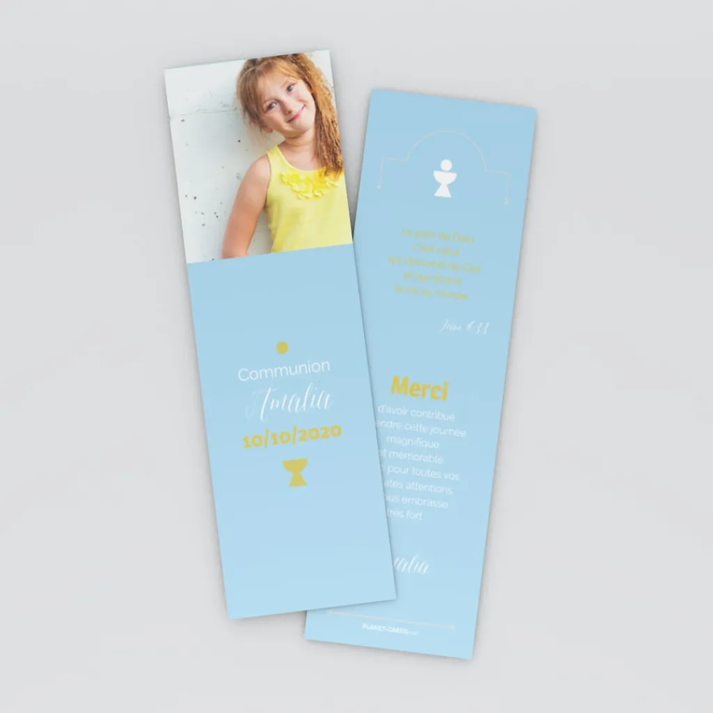 Carte Remerciement Communion^Planet cards Photo et pictogrammes