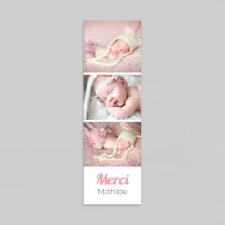 Carte Remerciement Naissance Classique^Planet cards Photomaton