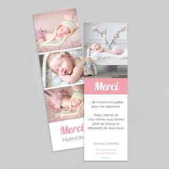 Carte Remerciement Naissance Classique^Planet cards Photomaton