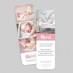 Carte Remerciement Naissance Classique^Planet cards Photomaton