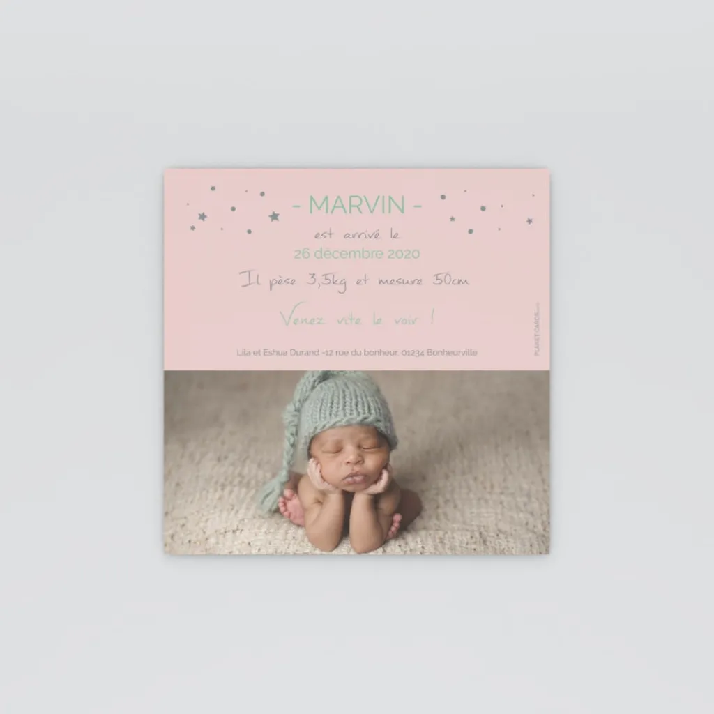 Faire-part Naissance Garçon^Planet cards Photos et étoiles