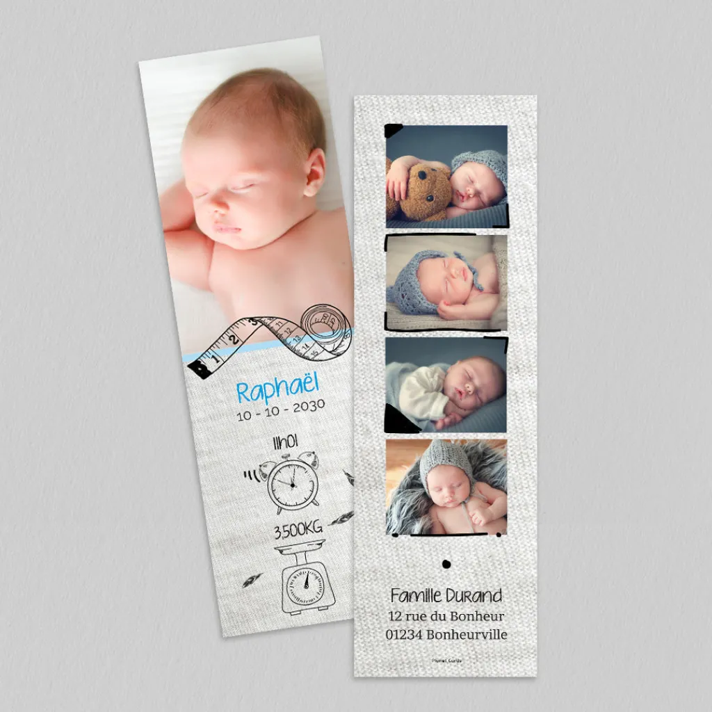 Faire-part Naissance Marque-page | Faire-part Naissance Garçon^Planet cards Pictos