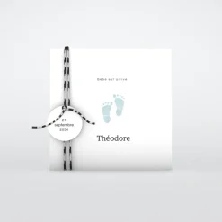 Faire-part Naissance Garçon^Planet cards Pieds Bleus