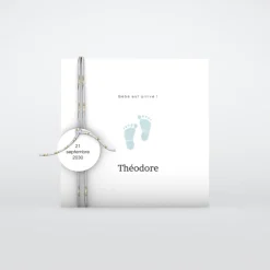 Faire-part Naissance Garçon^Planet cards Pieds Bleus