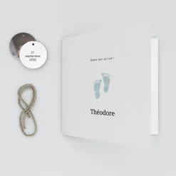 Faire-part Naissance Garçon^Planet cards Pieds Bleus