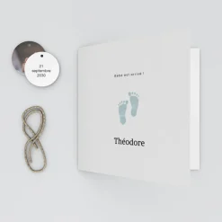 Faire-part Naissance Garçon^Planet cards Pieds Bleus