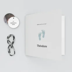 Faire-part Naissance Garçon^Planet cards Pieds Bleus