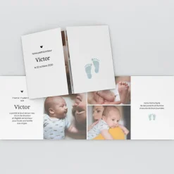 Faire-part Naissance Garçon^Planet cards Pieds Bleus