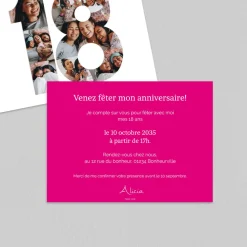 Carte Invitation Anniversaire Adulte Moderne^Planet cards Pêle mêle 18 ans