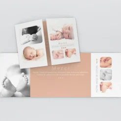 Carte Remerciement Naissance Classique^Planet cards Pêle-mêle douceur