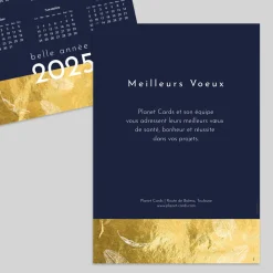Carte De Vœux Entreprise Calendrier^Planet cards Plumes et Or