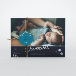 Faire-part Naissance Animaux | Créations En Collaboration^Planet cards Poisson et Coquillage Bleu
