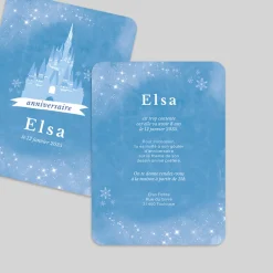 Carte Invitation Anniversaire Enfant Fille^Planet cards Princesse des Neiges