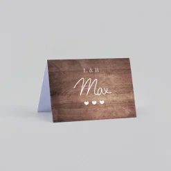 Marque-place Mariage^Planet cards Proverbe et Bois