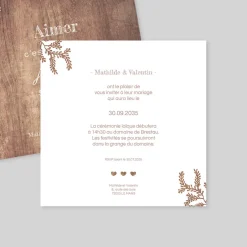Faire-part Mariage Champêtre | Gamme Complète^Planet cards Proverbe et Bois
