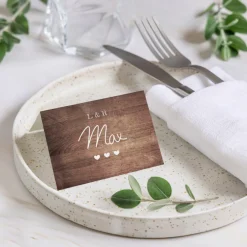 Marque-place Mariage^Planet cards Proverbe et Bois