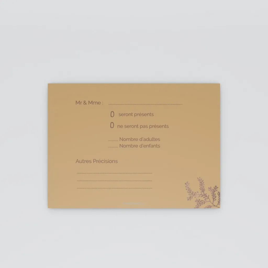 Coupon-réponse Mariage^Planet cards Proverbe et Bois