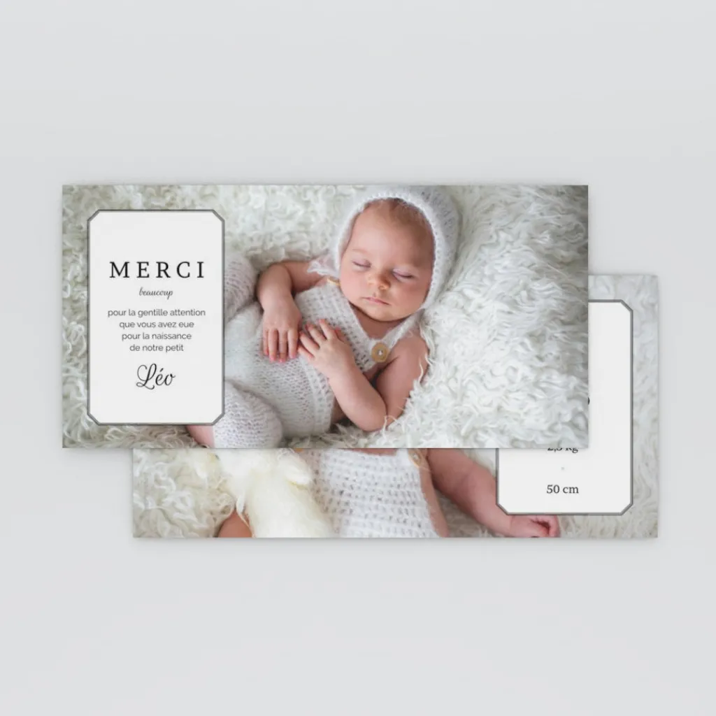 Carte Remerciement Naissance Classique^Planet cards Ptites chaussettes