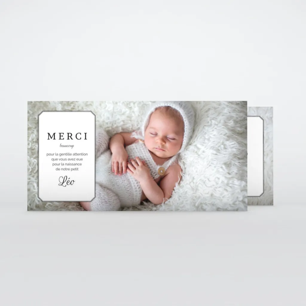 Carte Remerciement Naissance Classique^Planet cards Ptites chaussettes