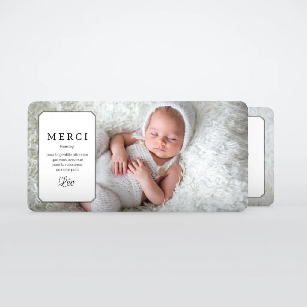 Carte Remerciement Naissance Classique^Planet cards Ptites chaussettes