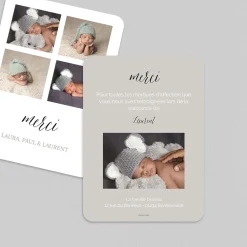Carte Remerciement Naissance Classique^Planet cards Reconnaissance Infinie