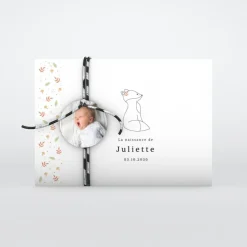 Faire-part Naissance Animaux^Planet cards Renard et Cadre Liberty