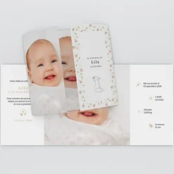 Faire-part Naissance Animaux^Planet cards Renard et Cadre Liberty