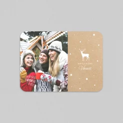 Carte De Vœux Famille^Planet cards Renne sous la neige