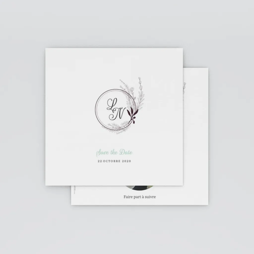 Save The Date^Planet cards Romance classique