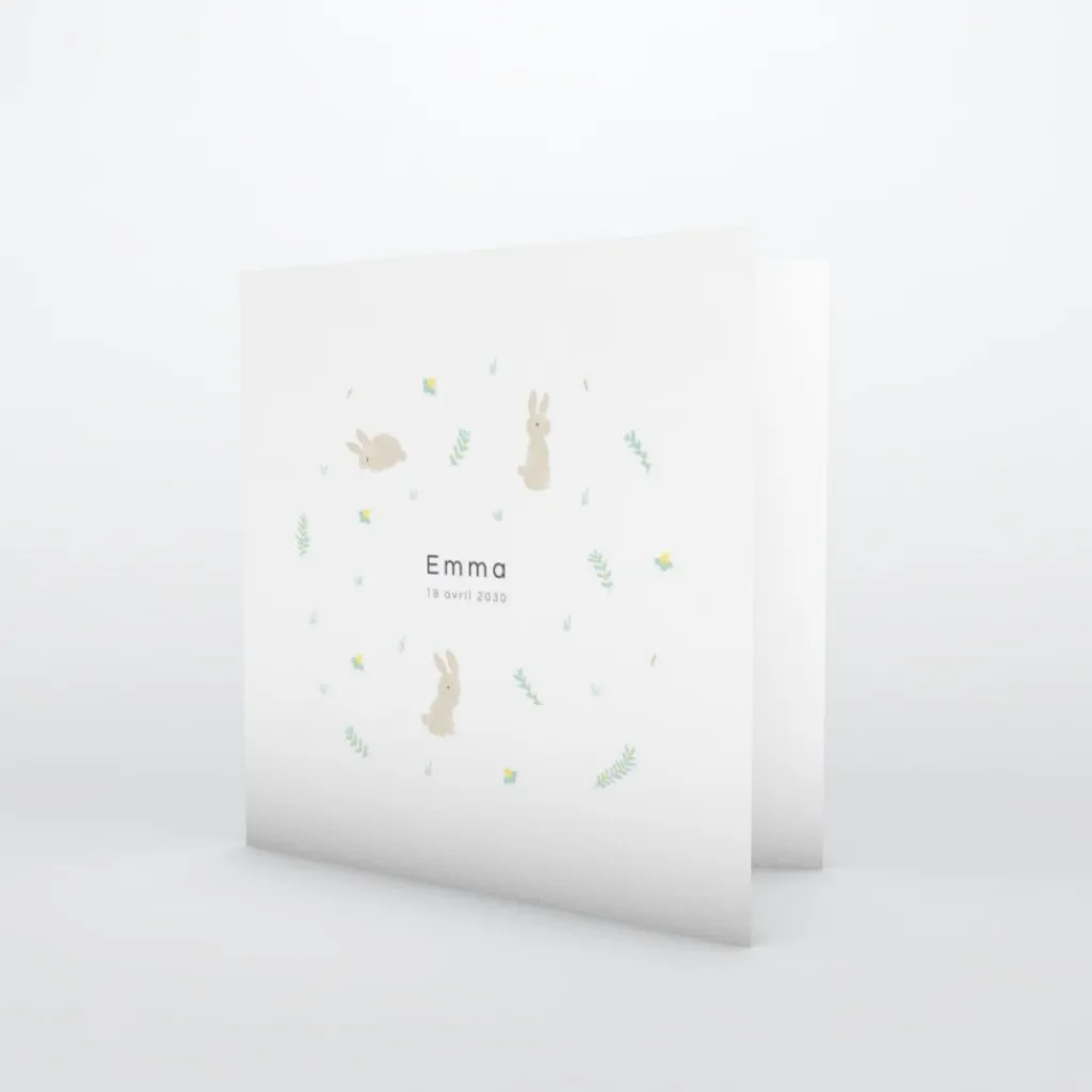 Faire-part Naissance Animaux^Planet cards Ronde de Lapins