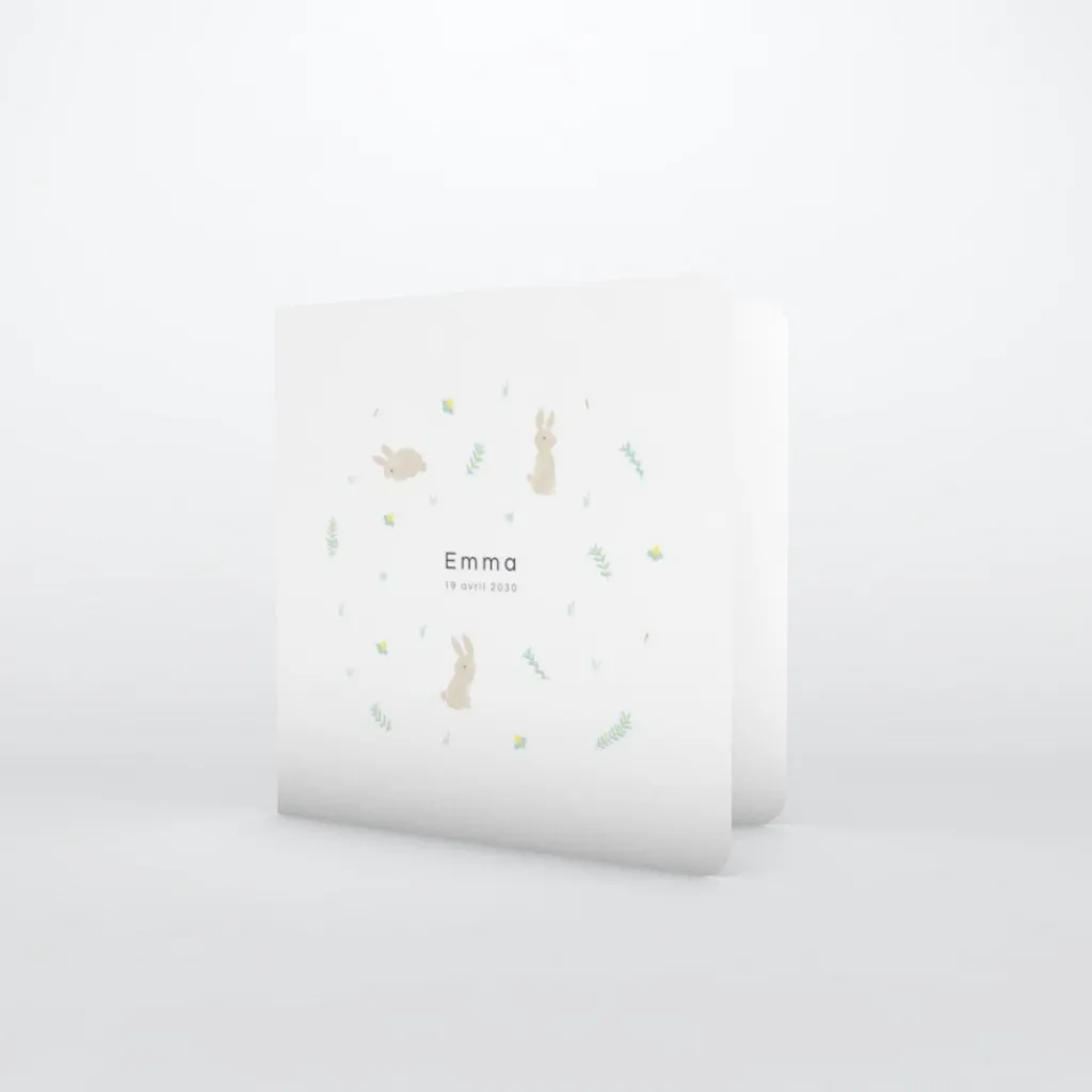 Faire-part Naissance Animaux^Planet cards Ronde de Lapins