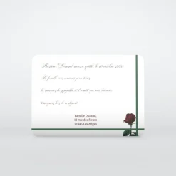 Carte Remerciement Décès^Planet cards Rose rouge et croix verte