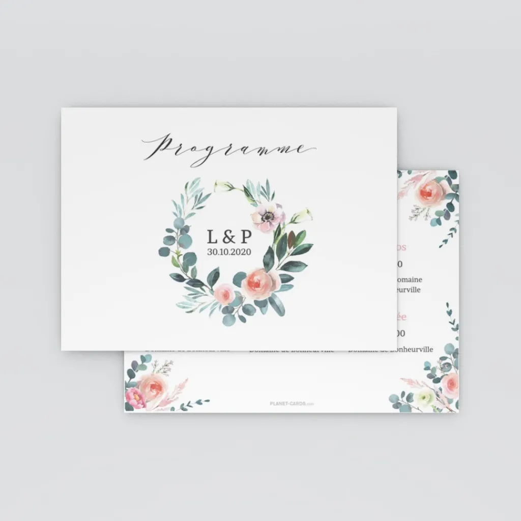 Programme De Mariage^Planet cards Rêve D'été