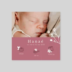 Faire-part Naissance Fille^Planet cards Réveil Délicat