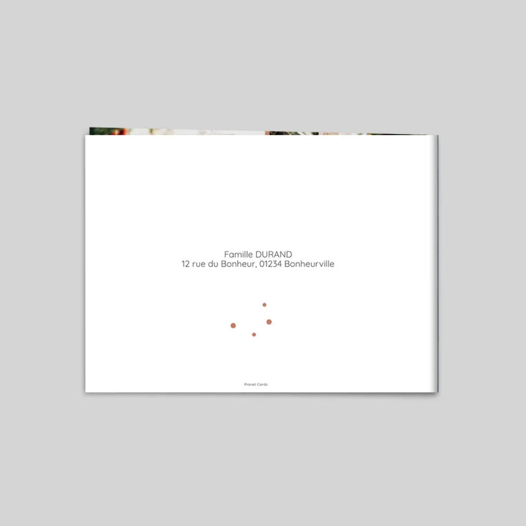 Carte De Vœux Famille^Planet cards Sapin Et Flocons De Neige