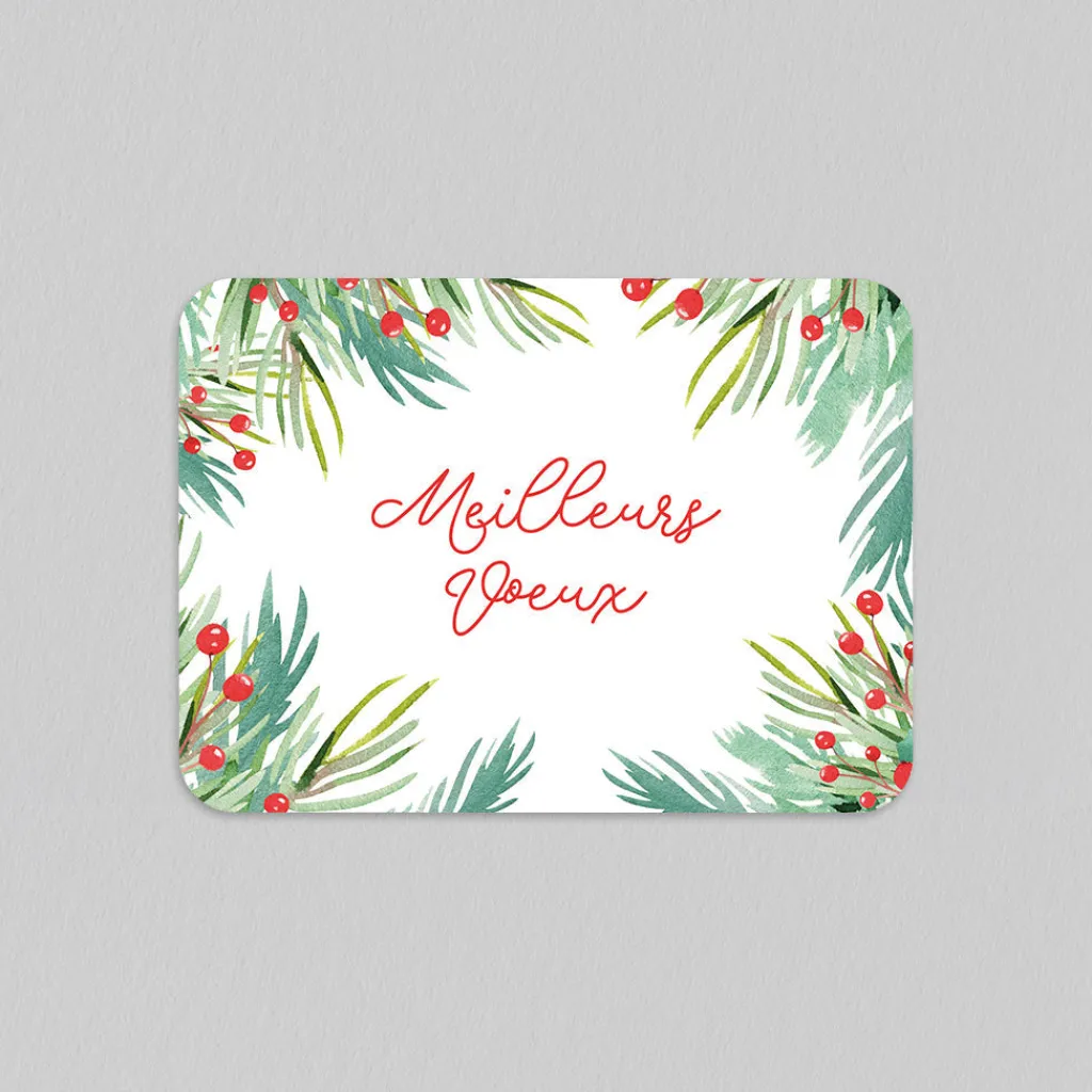 Carte De Vœux Entreprise Nature^Planet cards Sapin et Houx