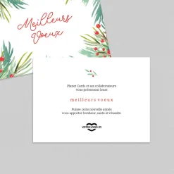 Carte De Vœux Entreprise Nature^Planet cards Sapin et Houx