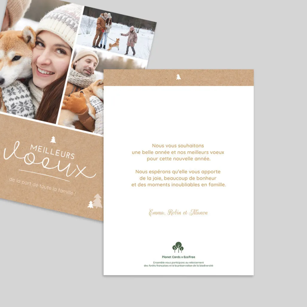Carte De Vœux Famille | Carte De Vœux Nature^Planet cards Sapins et Multiphoto
