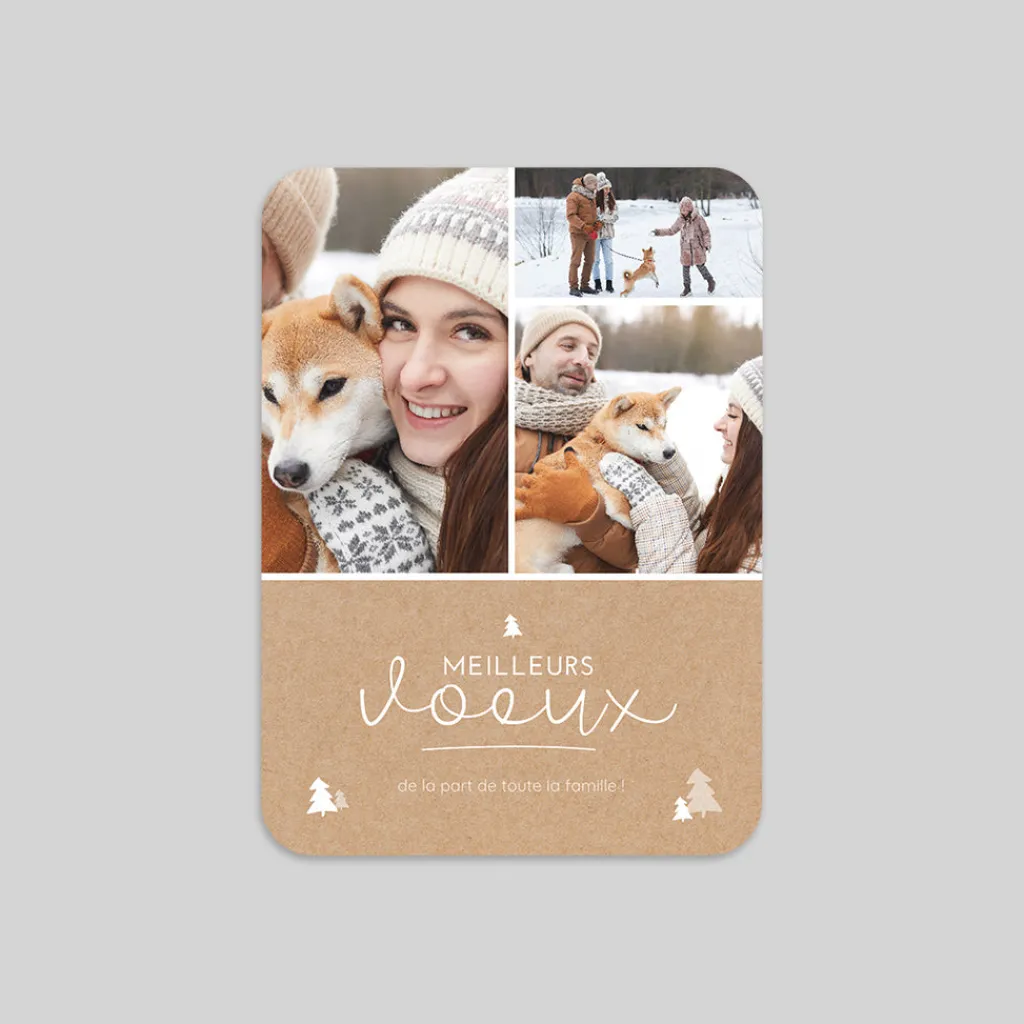 Carte De Vœux Famille | Carte De Vœux Nature^Planet cards Sapins et Multiphoto