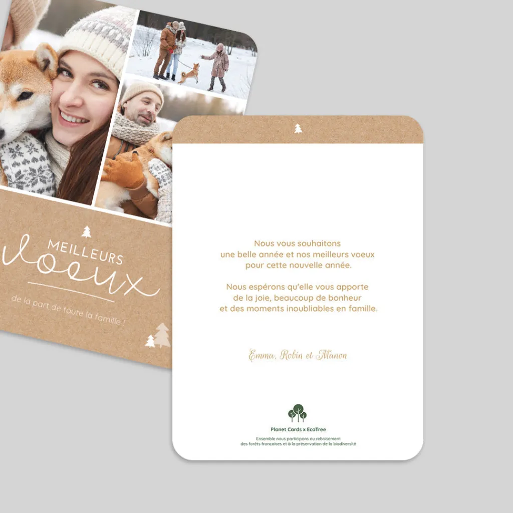 Carte De Vœux Famille | Carte De Vœux Nature^Planet cards Sapins et Multiphoto