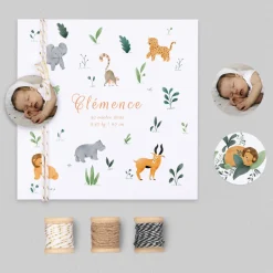 Faire-part Naissance Animaux | Créations En Collaboration^Planet cards Savane et Motifs
