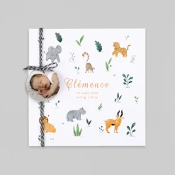 Faire-part Naissance Animaux | Créations En Collaboration^Planet cards Savane et Motifs